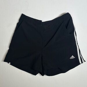 adidas Women’s Black Athletic Shorts with White Side Stripes